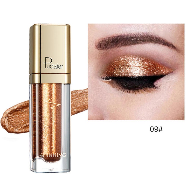 18 Single Color Diamond Pearlescent Liquid Eye Shadow Shimmer Glitter Eyeshadow Highlighter Makeup Tool for Women  9