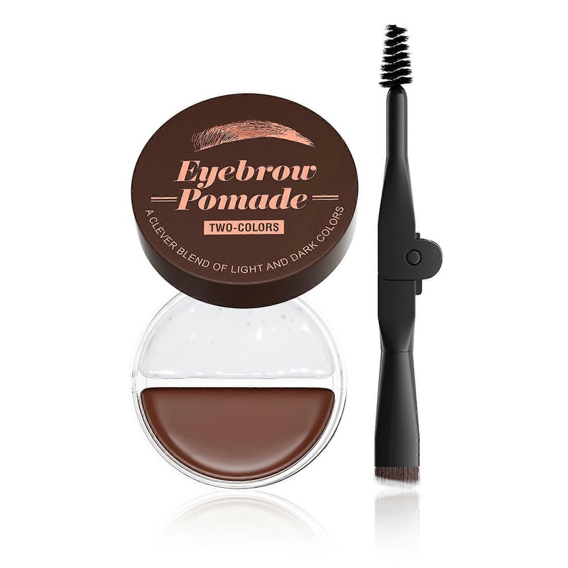 2 in 1 Eyebrow Pomade with Brush Two Colors Brow Pomade Eyebrow Styling Cream for Dense and Natural Looking Eyebrows