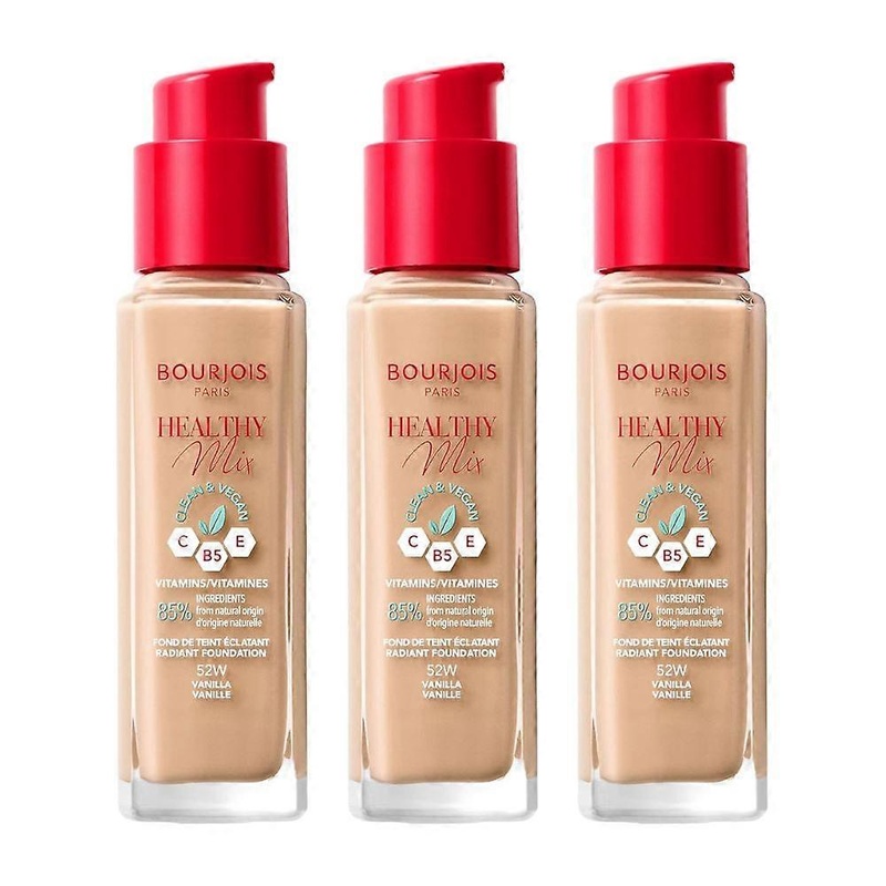 3 x Bourjois Healthy Mix Clean and Vegan Foundation 30ml – 52W Vanilla