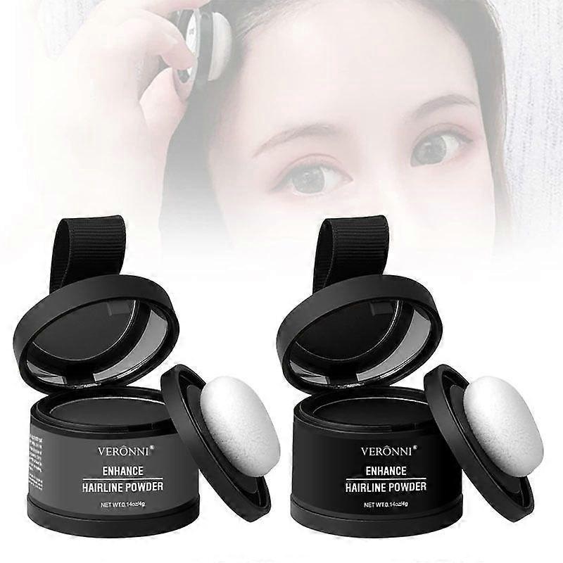 2-Pack VERONNI Hairline Shading Powder for Concealing High Foreheads, Shaping Sideburns, and Waterproof Hair Retouching