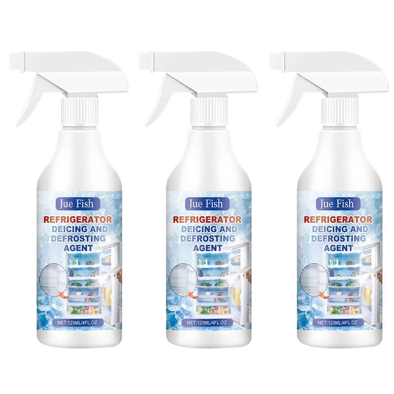 3pcs Defrosting Spray for Fridges Freezer Gentle Rapid De-icer Spray Long Term Antifreeze Liquid for Home