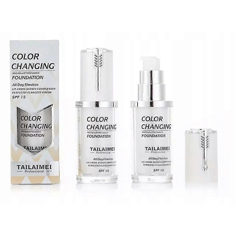 Tailaimei Color Changing Foundation Matching Skin Color Spf 15 White
