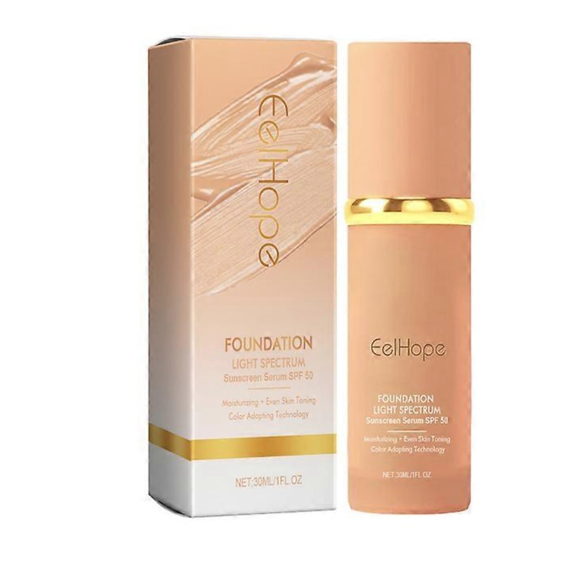 4 in 1 Colour Changing Foundation, SPF50 Medium Spectrum Foundation, Colour Changing Mature Skin Foundation, Full Coverage Skincare, Moisturizing Anti