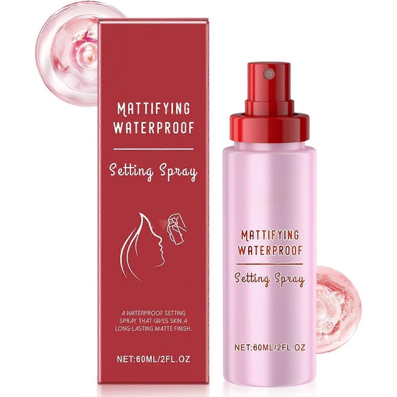 Powder Melting Glass Setting Spray, Makeup Setting Spray Mattifying Waterproof, Keep Your Make-Up Fresh and Bright, Suitable for All Skin Types