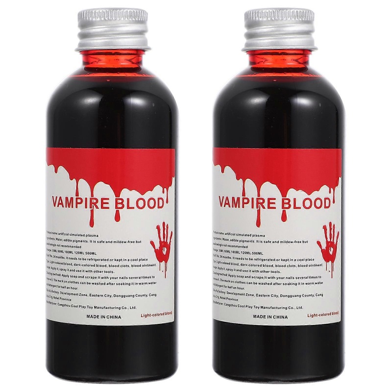 2 Bottles of Halloween Fake Blood Lifelike Artificial Blood Realistic Bloods