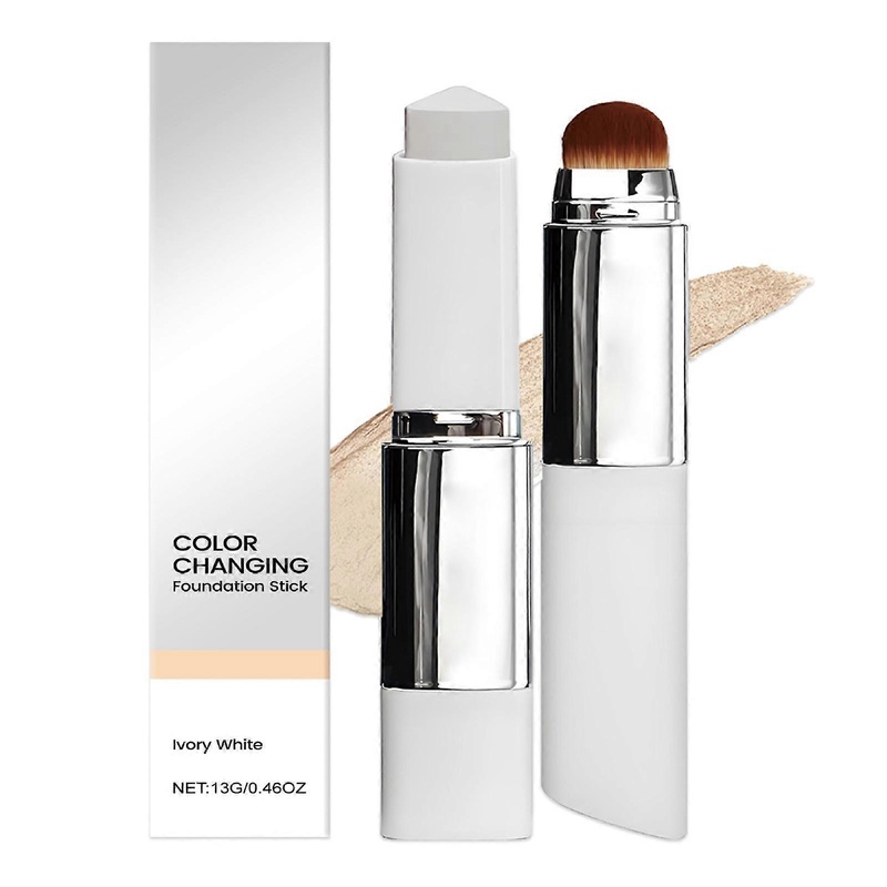 2 in 1 Color-Changing Foundation-Stick Portable Makeup Color Changing Concealers Ultra-Hydrating Breathable Non-Cakey Stick for All Skin Types
