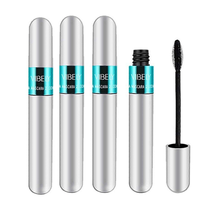 2 In 1 Vibely Mascara 5X Longer Waterproof Cosmetics For Natural Lengthening And Thickening No Clumping 4D Silk Fiber Mascara