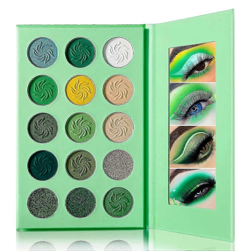 2025 Space Blue Eyeshadow Palette, 15 Glitter Eyeshadow Pressed Pigment Christmas Snowflake Matte Shimmer Drama Makeup Blue Eyeshadow, Durable & Water