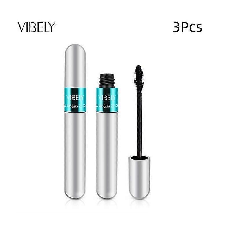 3Pcs 2 in 1 Waterproof 4D Silk Fibre Mascara Eyelash Extreme Volume Double Effect