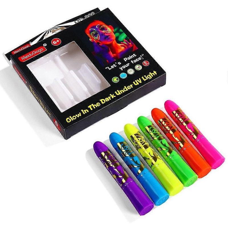 6 PCS Halloween Face Paint Luminous Body Painting Professional Face Paint