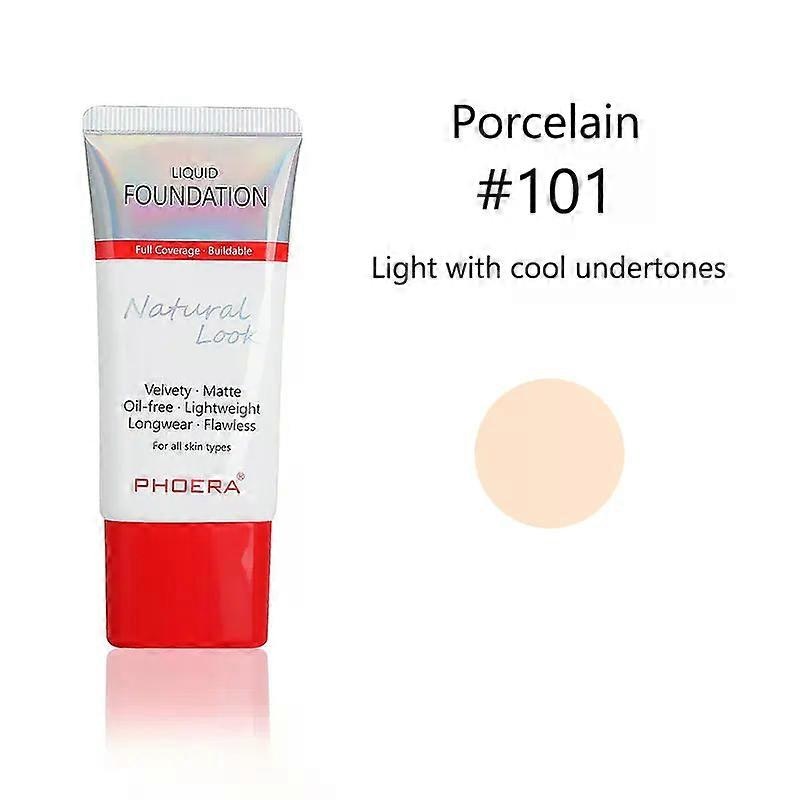 PHOERA Liquid Foundation Mineral Touch Oil Control Matte Skin-Friendly Makeup Full Coverage 24Hour Long Lasting Cosmetic
