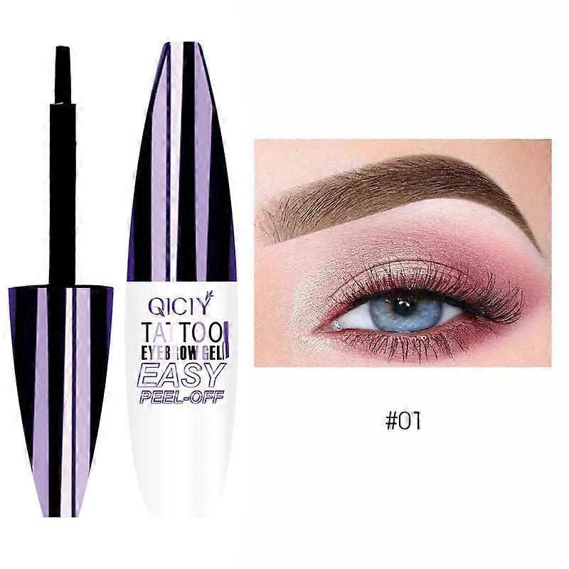 QICIY Tattoo Eyebrow Gel Waterproof Smudge Proof Long Lasting Peel Off Brow Tint Natural 3D Look