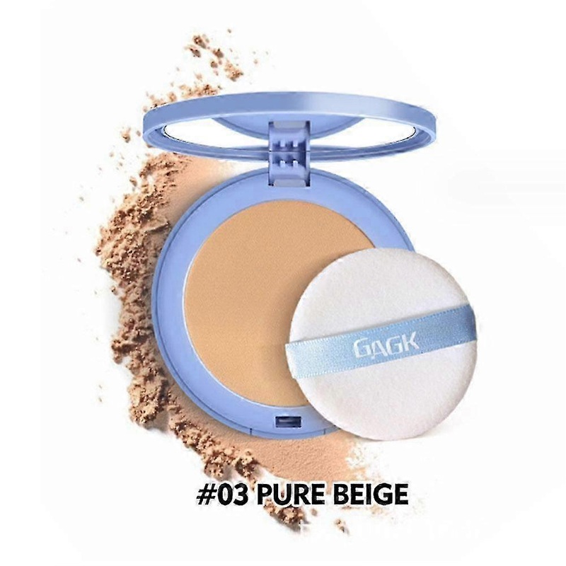 03#(C)$GAGK Matte Wet and Dry Powder Set Makeup Natural Concealer Long-lasting Waterproof Powder Fac