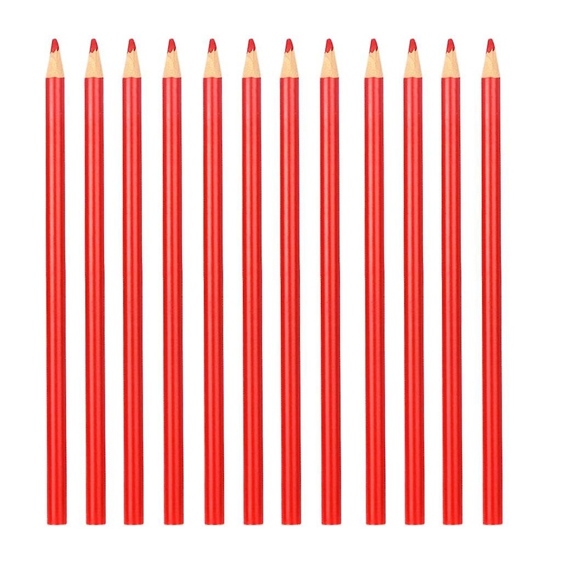 12 Eyebrow Tattoo Pencils Manual Brow Liners Marking Positioning Waterproof Red