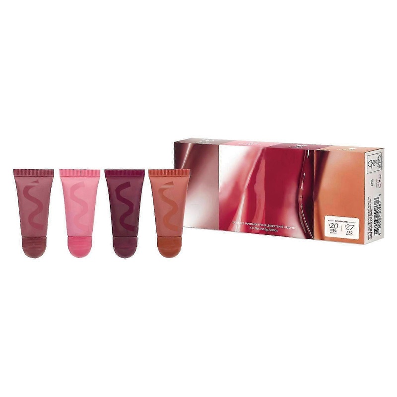 Mini Lip Softies Tinted Lip Treatment SetFour-color lip glaze set, moisturizing and nourishing lips, colored lips set