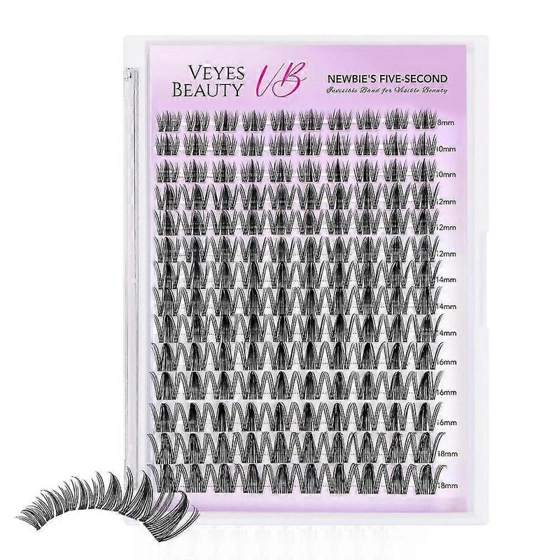 Veyesbeauty Manga Lash Clusters for Dramatic Volume, Invisible Band, 140 Reusable Clusters