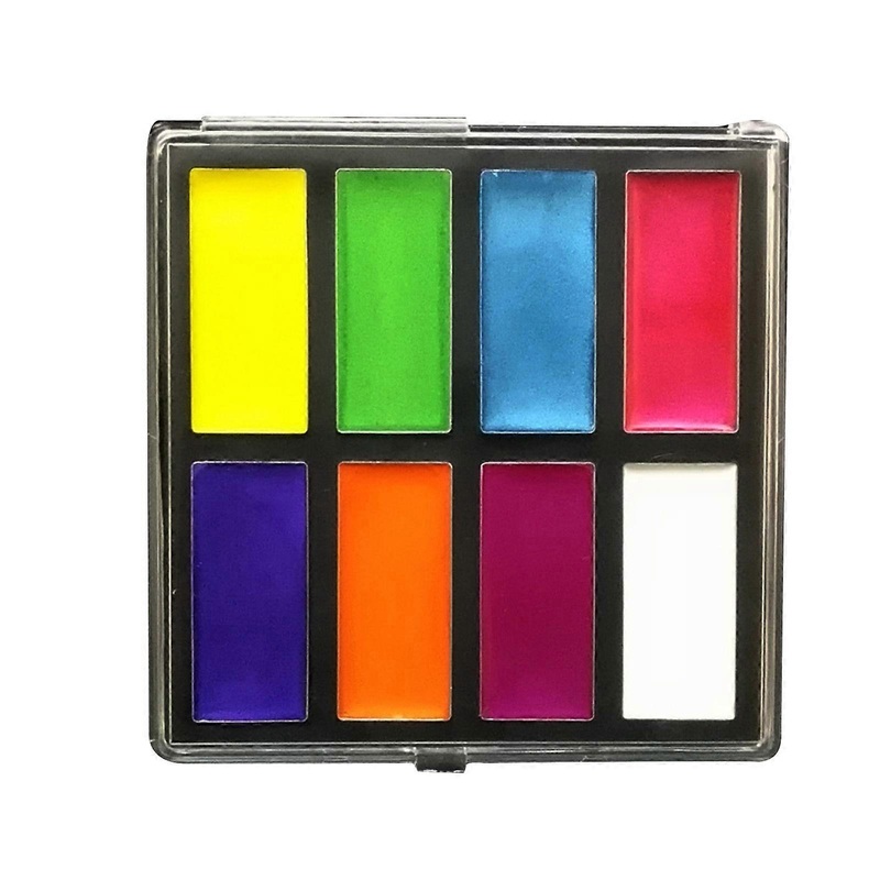 1 Box Oil Based Face Body Painting Palette Professional SFX Makeup Palette for Art,Theater,Halloween,Parties and Cosplay  Eight  colored pearl