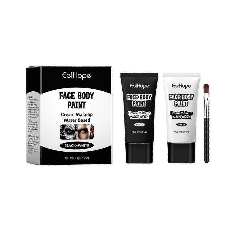 Halloween Black and White Foundation Painting Cream Easily Clown Makeup Foundation Painting Cream