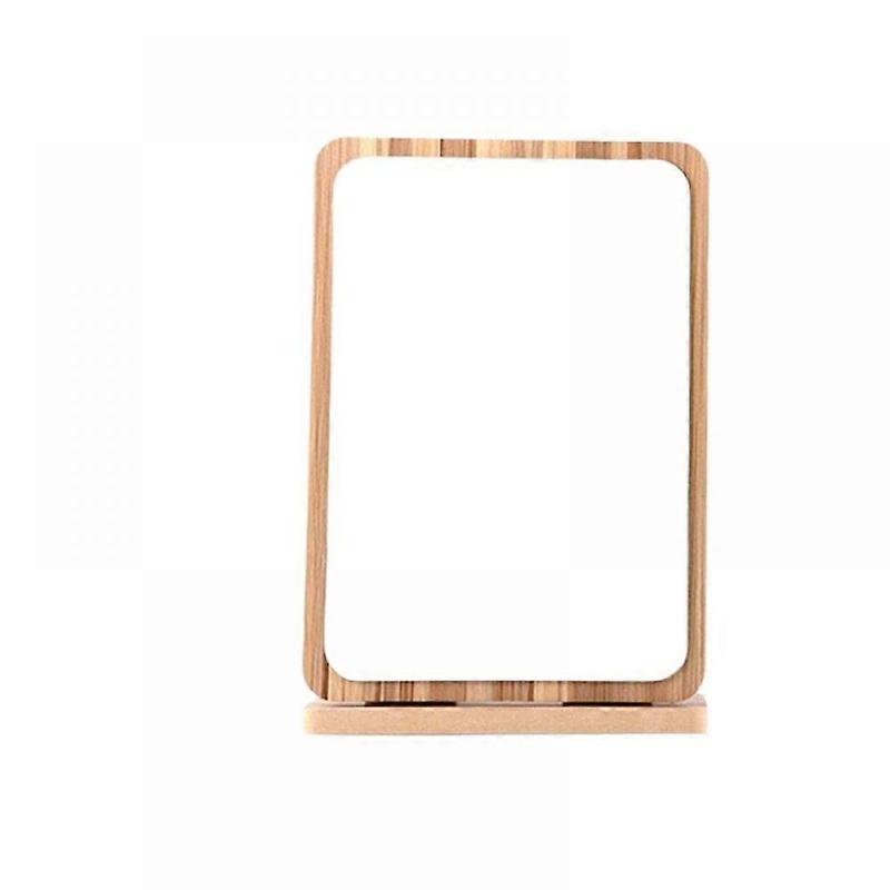 Vanity Makeup Mirror with Natural Bamboo Stand,DoubleSided 360 Degree Swivel Magnifying Mirror,Portable Table Desk Countertop Mirror Bathroom Shaving