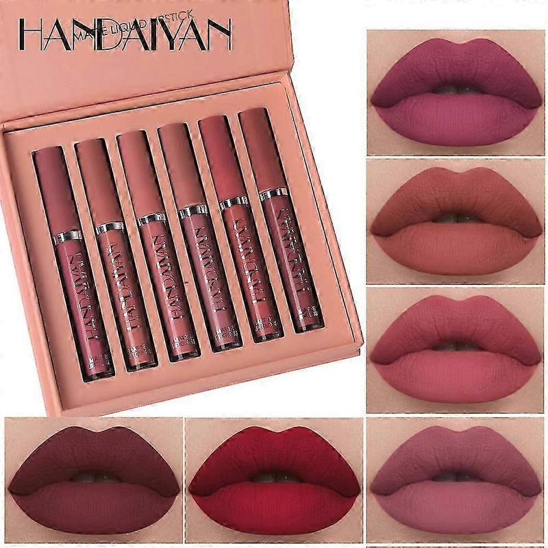 2025 HANDAIYAN 6 PCS/Set Liquid Lipstick Lip Gloss Matte Long Lasting Lip Makeup~ Best Seller