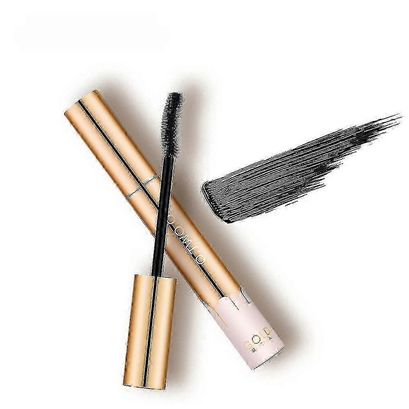 2pcs 3d Mascara Lengthening Black Lash Eyelash Extension Eye Lashes Brush Beauty Makeup Long Wearing Gold Color Mascara