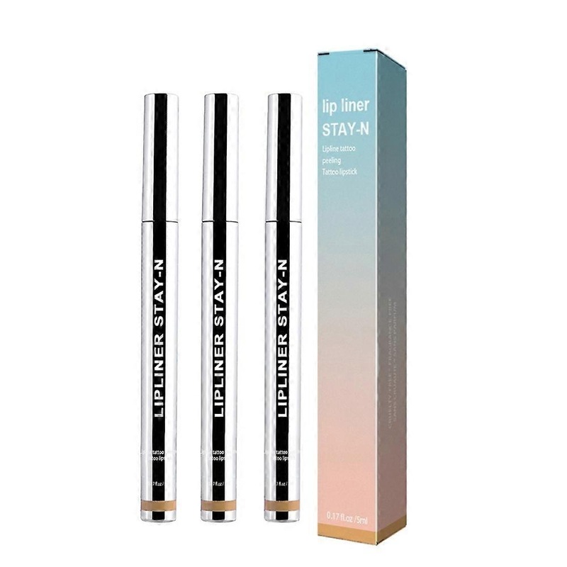 3pcs Lip Liner Pen Stay N Tattoo Matte Peeling Contour Line Dark Brown Waterproof Long Lasting Plump Soft Lip Gloss Makeup Cosmetics