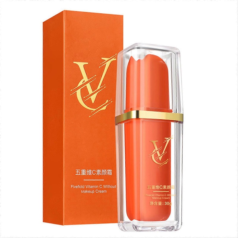 Vitamin C Makeup Tone Up Cream, Five Vitamin C Tone-Up Cream, Moisturizing Brightening Concealer Smooth Tone Up Cream