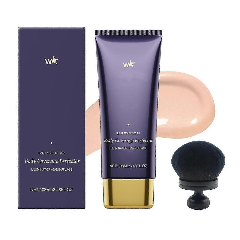 Body Coverage Perfector with Brush | Waterproof & Transfer-Resistant Body Makeup, Long-Lasting Tattoo Cover Up Cream for Legs & Body, Full Coverage Cr
