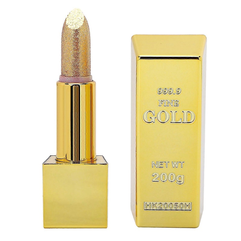Sparkle Lipstick Gold Bar Design Waterproof Long Lasting Moisturizing Smooth Lip Makeup Cosmetics 3.5g#1