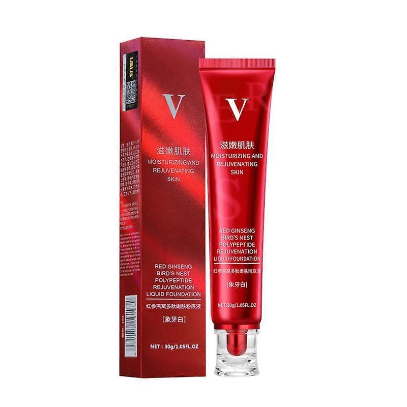 V Red Ginseng Bird’s Nest Polypeptide Skin-Nourishing Makeup No Liquid Control Concealer Long-lasting Oil Foundation