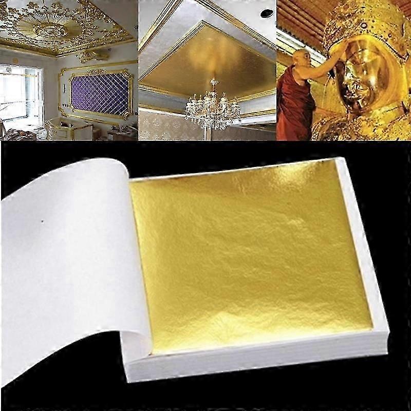 100 Sheets Pure 24K Gold Leaf for Gourmet Food Decoration Craft Projects and Luxury Skincare Anti Aging Facial Treatment