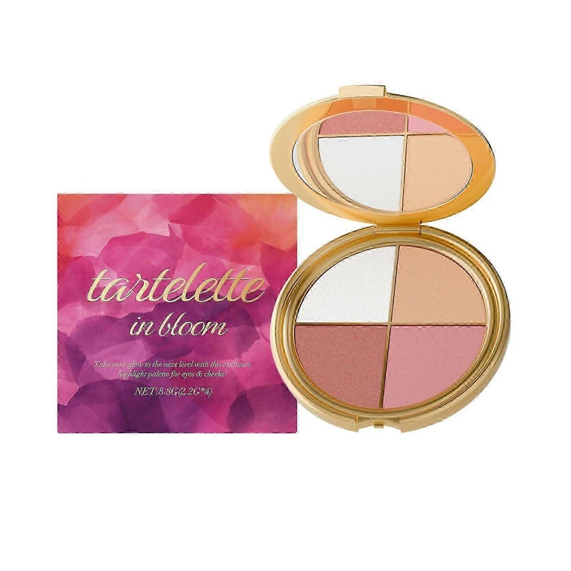 4-Color Multifunctional Palette – Highlighter & Blush with Mica & Vitamin E, 8.8g – Natural Glow, Silky Texture, Travel-Friendly with Mirror