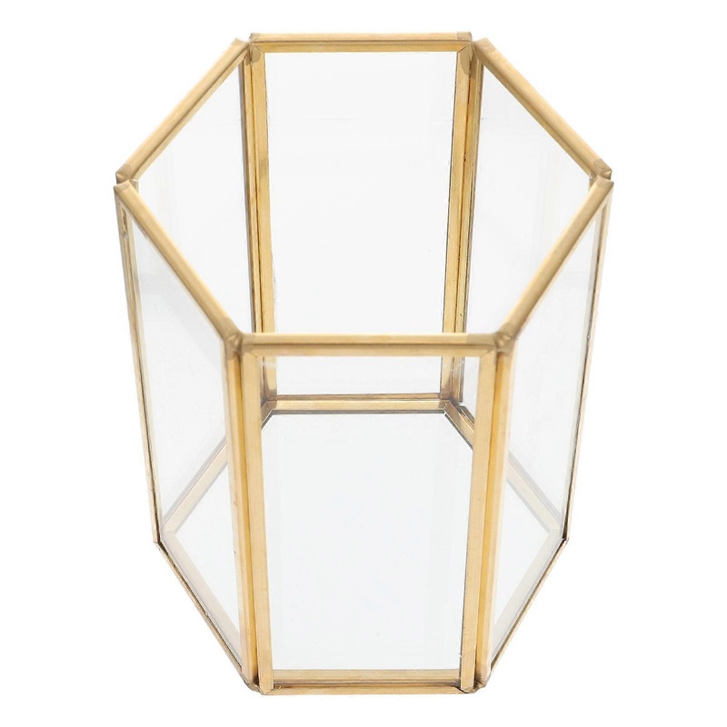 1pc Brush Holder Gold Glass Makeup Storage Organizer Makeup Brush Cup for Dresser