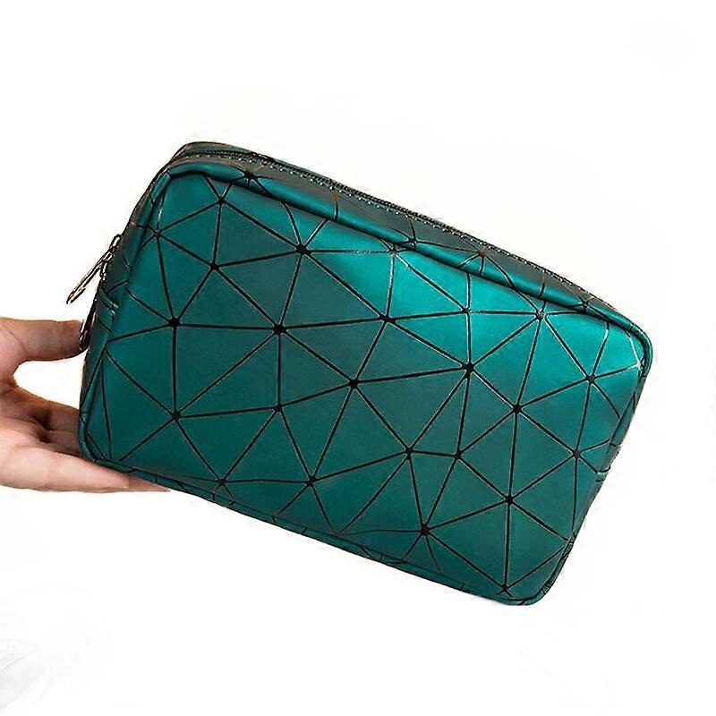 Women PU Cosmetic Bag Fashion Geometric Make Up Organizer
