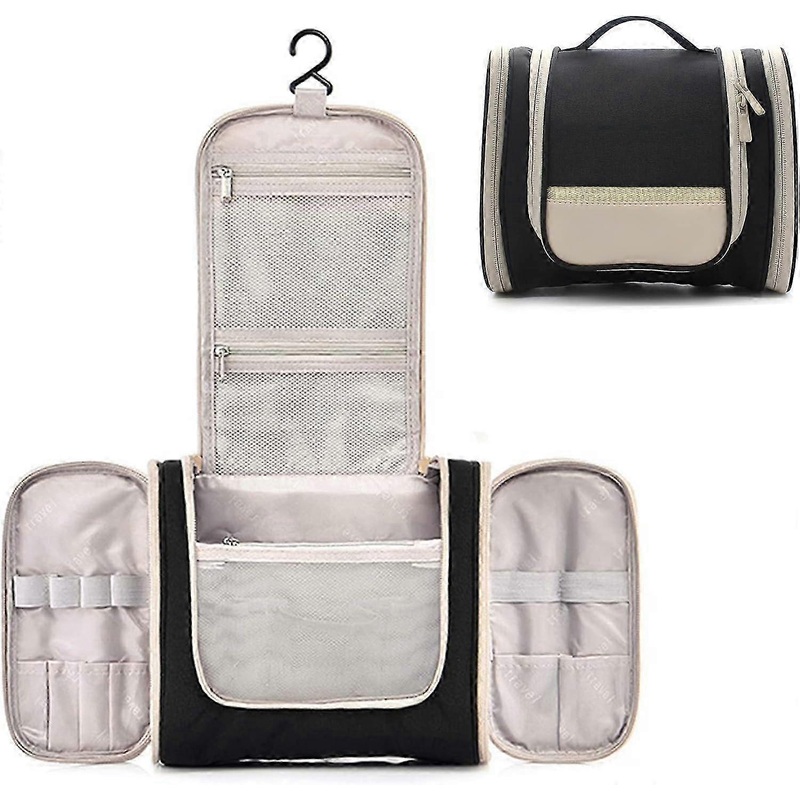 Waterproof Travel Hanging Toiletry Bag with Multiple Compartment Pockets – Cosmetic Organizer for Makeup & Personal Care Essentials