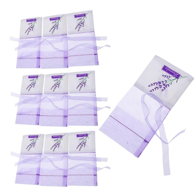 10pcs Floral Printing Lavender Bags Empty Fragrance Pouch Sachets Bag for Relaxing Sleeping Light Purple
