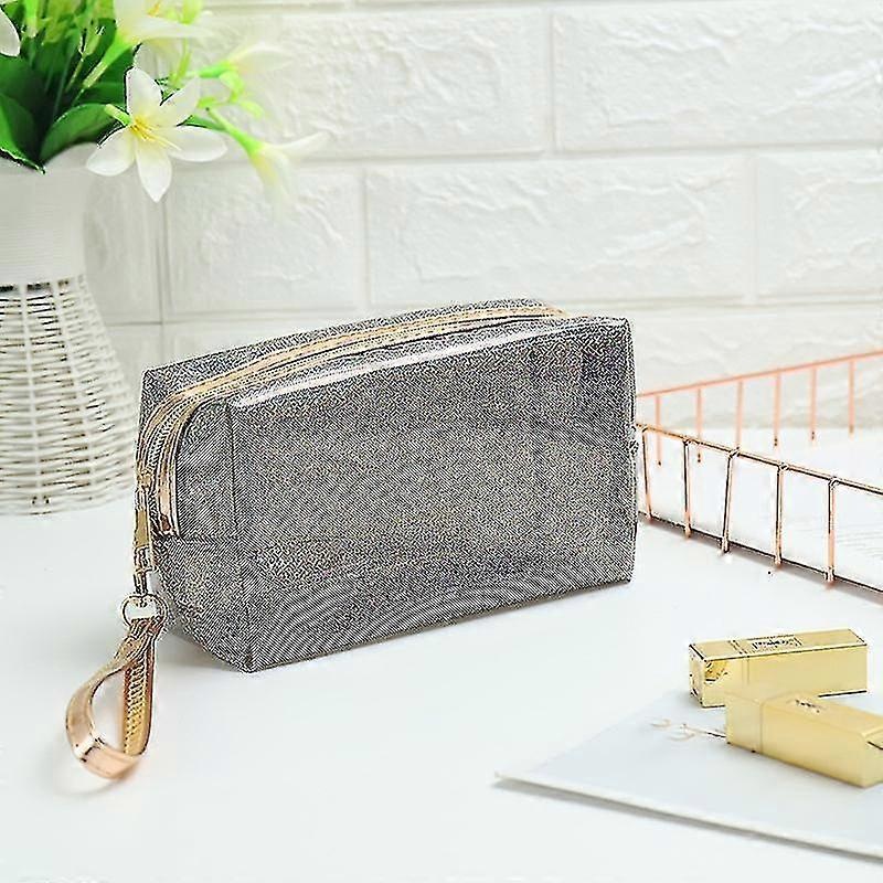 Waterproof Cosmetic Bags Pvc Transparent Zippered Toiletry Bag With Handle Strap