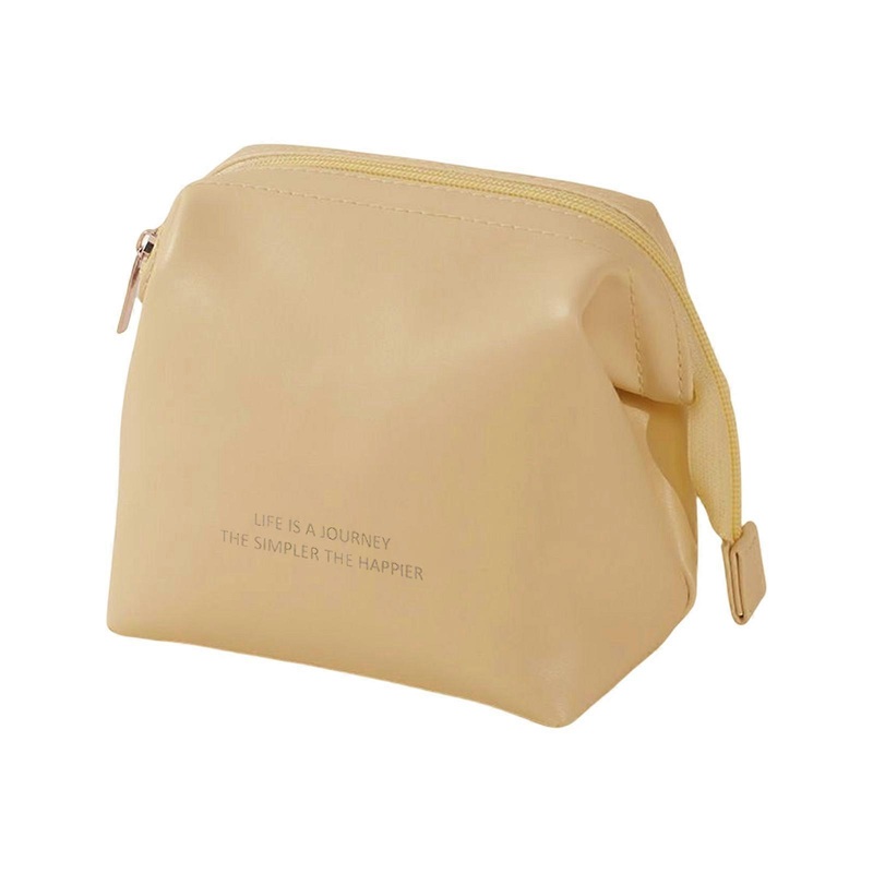 Waterproof Women Makeup Bag Toiletries Organizer Leather Cosmetic Travel Zipper Pouch Toiletry Accessories Organizer  Yellow