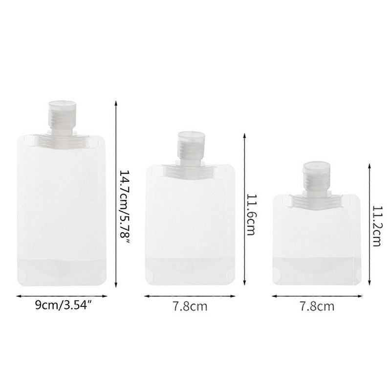 10PCS Travel Bag Cosmetic Lotion Shower Shampoo Refillable Container Small Disposable Cleanser Bottle 30/50/100ml