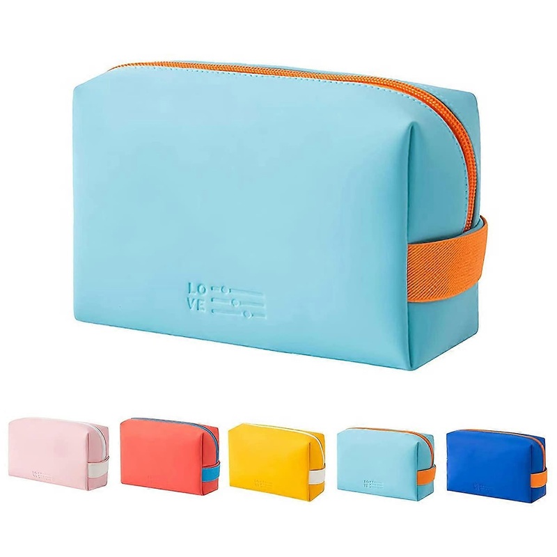 Vibrant Lightweight Construction, Multi-functional Use PU Leather Portable Travel Makeup Bag Waterproof Material Spacious Design For Outdoor Business