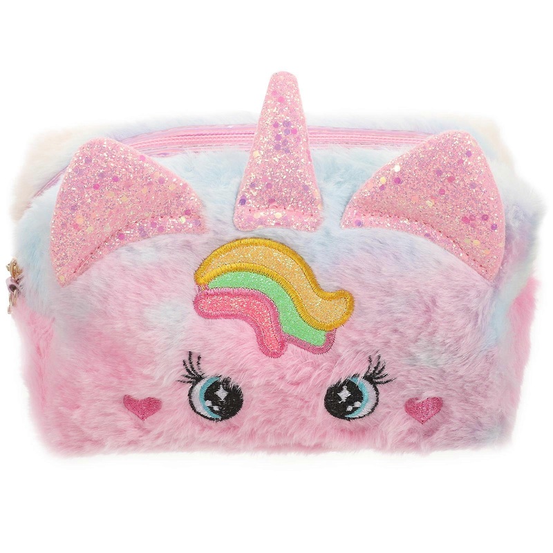 Unicorn Bag Plush Cosmetic Bag Teen Girl Carrying Bag Travel Toilet Bag Makeup Bag