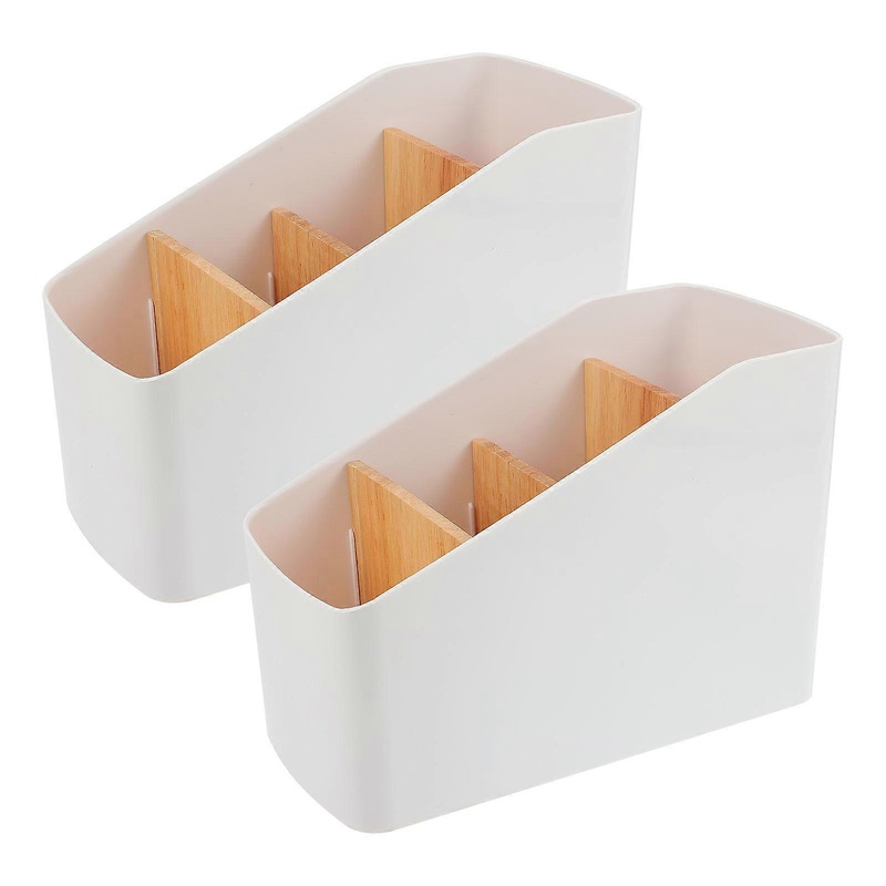 White ABS Storage Box for Lipstick and Makeup Organization with Clamping Groove and 2pcs