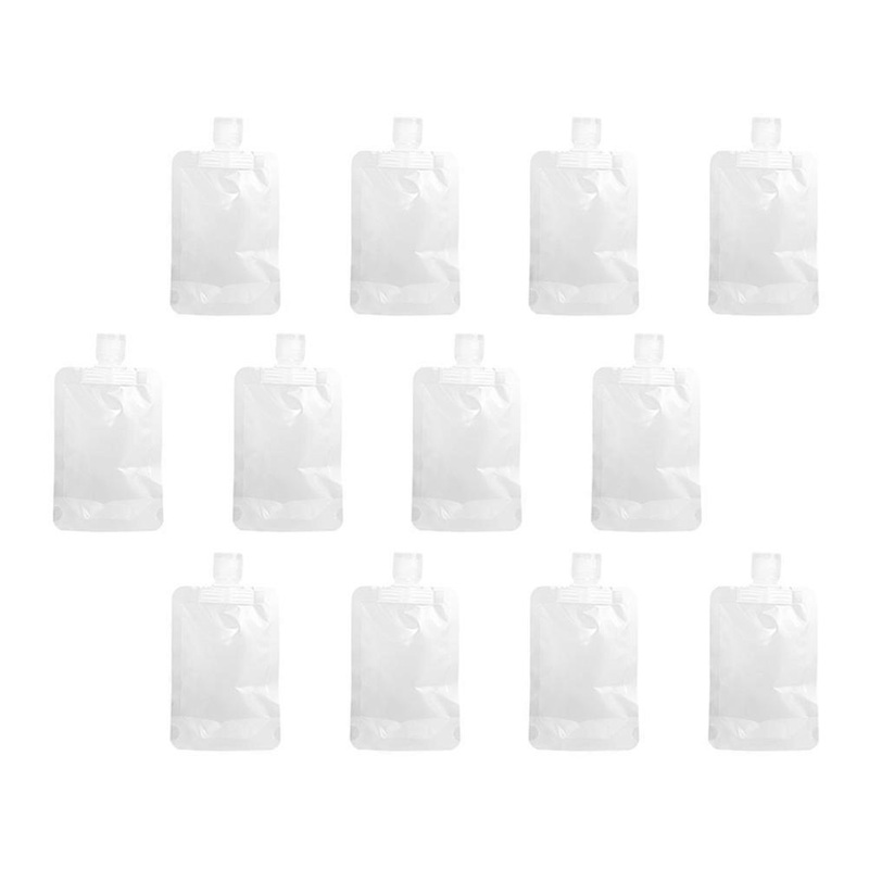 White Travel Cosmetic Storage Tote Bag with Leak Proof Design for Home Use 12 Pieces