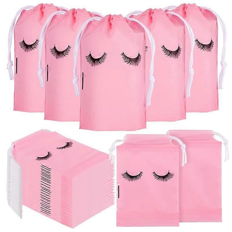 100Pcs Lash Bags for Clients Lash Aftercare Bags Pink