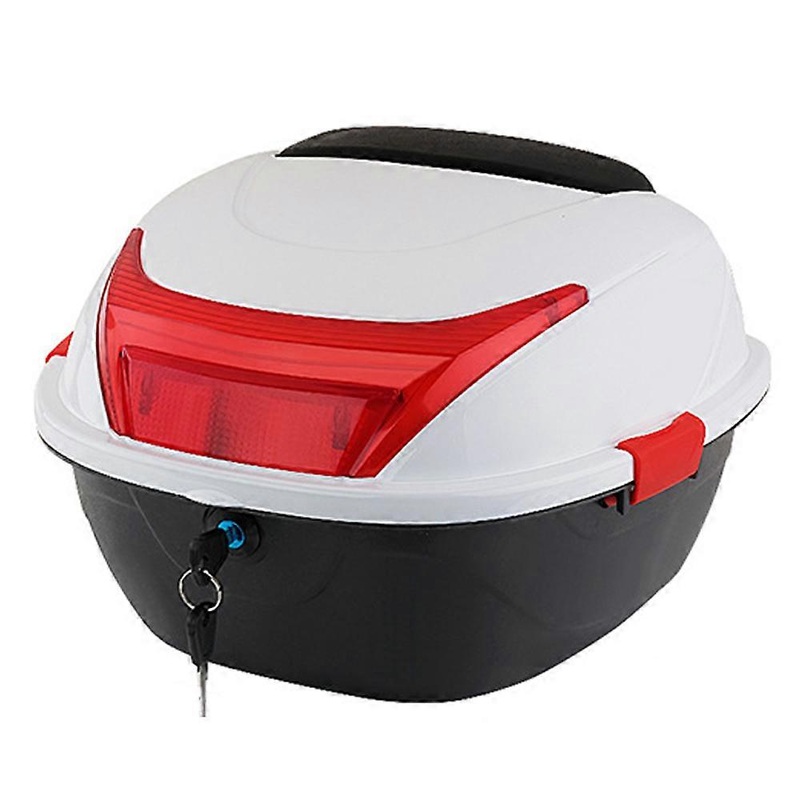 Waterproof 28L Motorcycle Rear Trunk Storage Case Large Capacity Tail Box with Side Snaps and 2 Keys for Motorbike