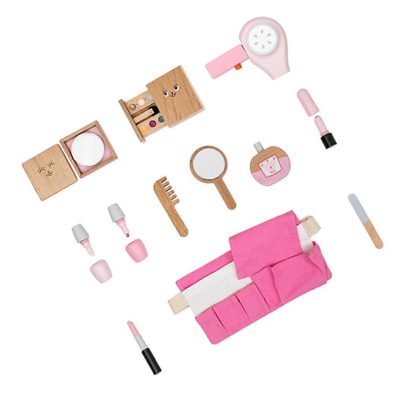 1 Set Simulation Cosmetic Bag Girls Prop Make Up For Simulation Cosmetics Use Educational Wood