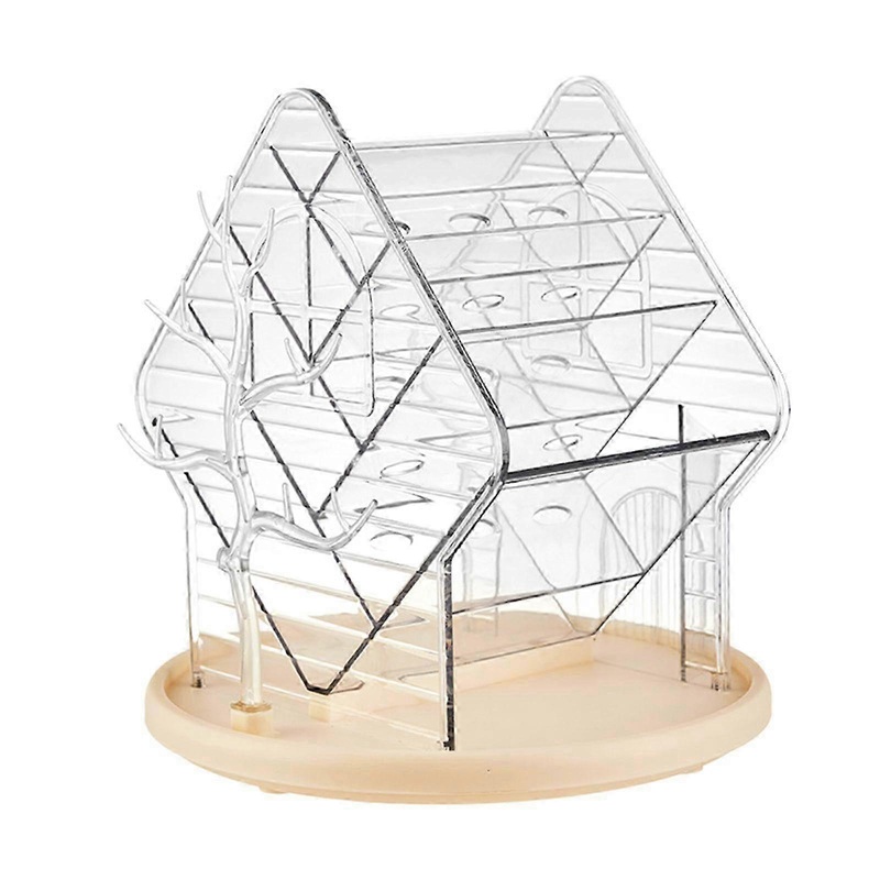 (Clear) 360 Degree Swivels Cosmetic Holder Large Capacity Jewelry Organizer Storage Box For Makeup Brushes And Lipsticks  Clear