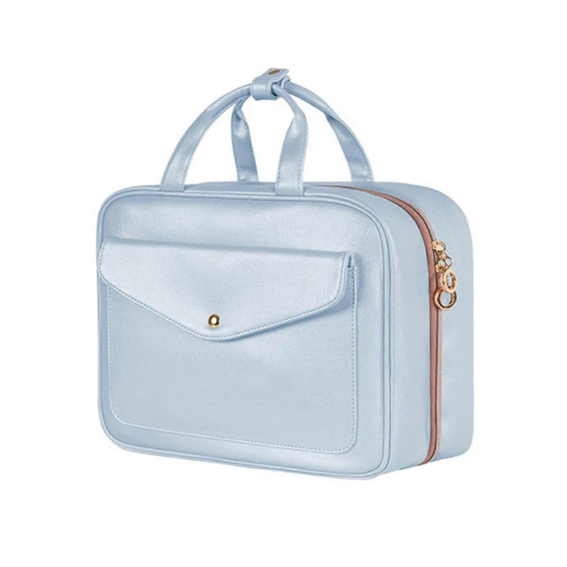 Women Makeup Bag Large Capacity Travel Cosmetic Bag Waterproof Storage Neceser Hanging Wash Bag Toiletries Organizer  Sky Blue