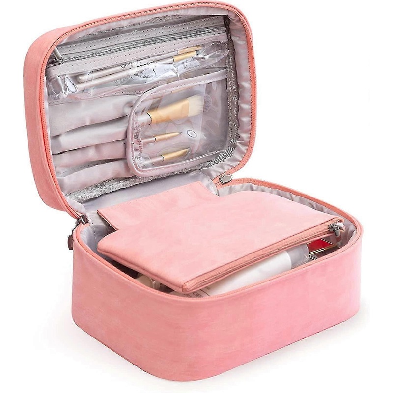 “Women’s Toiletry Bag Makeup Bag Large Capacity Toiletry Bags Waterproof Travel Case Pink”