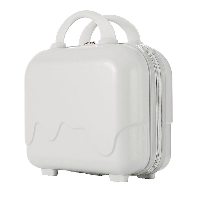 14 inch Suitcase Makeup Bag Travel Toiletry Cosmetic Bags with Handle Storage Oragenizer for Women Girls  White